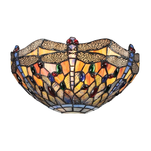 Elk Lighting Dragonfly Tiffany Sconce Wall Light in Dark Bronze Finish 72077-1