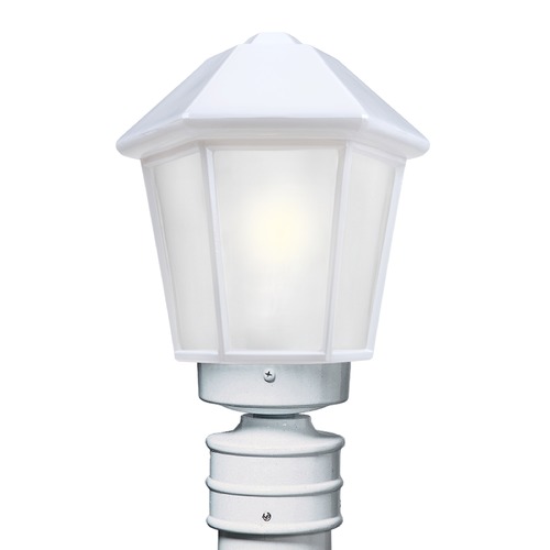Frosted Glass Post Light White Costaluz by Besa Lighting