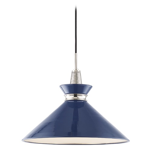 Kiki Polished Nickel & Navy Pendant by Mitzi by Hudson Valley