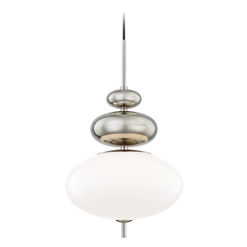 Mitzi by Hudson Valley Elsie Polished Nickel Pendant with Oval Shade by Mitzi by Hudson Valley H347701-PN