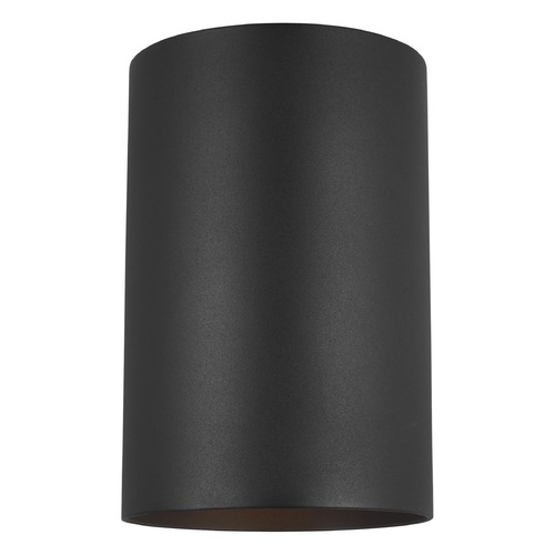 Cylindrical LED Outdoor Wall Light in Black by Visual Comfort Studio