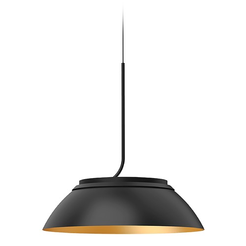 Magellan 12-Inch LED Pendant in Black with Gold Interior by Kuzco Lighting