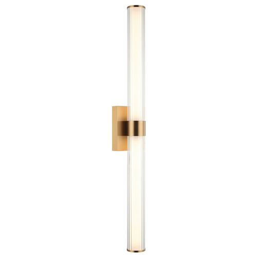 Matteo Lighting Macie Aged Gold Brass LED Vertical Bathroom Light