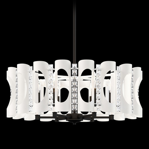 Schonbek Worldwide Lighting Twilight White Pendant Light with Drum Shade