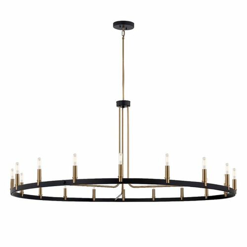 Clayton Chandelier in Black & Brass by Evolv by Justice Design Group