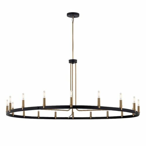 Justice Design Group Clayton Chandelier in Black & Brass by Evolv by Justice Design Group NSH-8046-MBBR