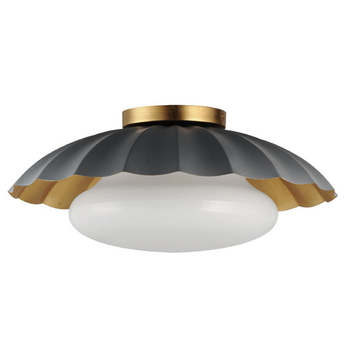 Primrose Dark Grey & Gold Leaf Flush Mount by Maxim Lighting