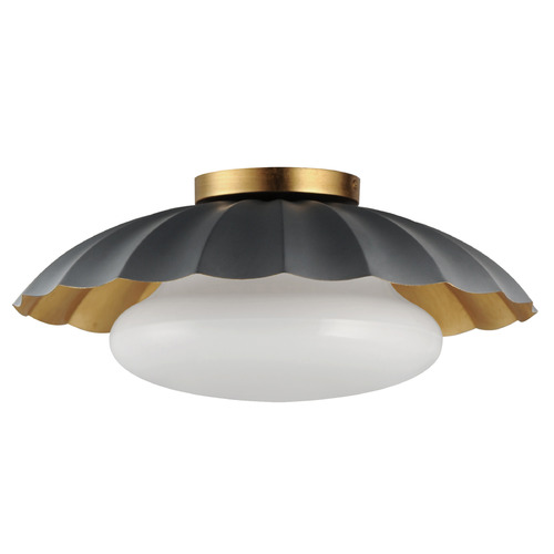 Maxim Lighting Primrose Dark Grey & Gold Leaf Flush Mount by Maxim Lighting 18059DGGL