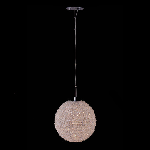 Lina 14-Inch LED Orb Pendant in Polished Chrome by Allegri Crystal