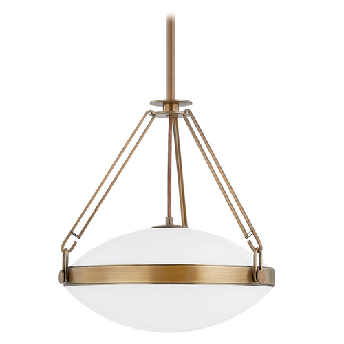 Troy Lighting Kade Patina Brass LED Pendant Light with Oval Shade