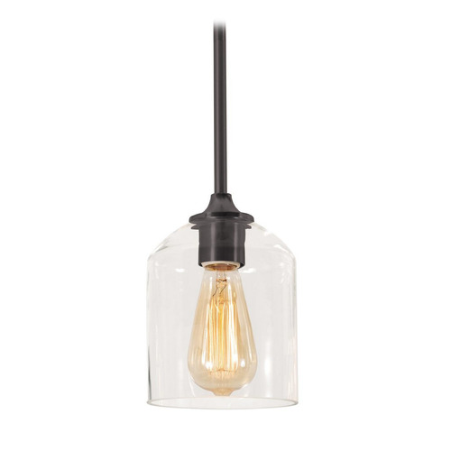 Afx Lighting William Black Mini-Pendant Light with Bowl / Dome Shade