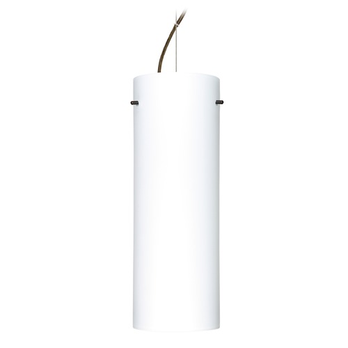 Besa Lighting Besa Lighting Tondo Bronze LED Pendant Light with Cylindrical Shade 1KX-412807-LED-BR