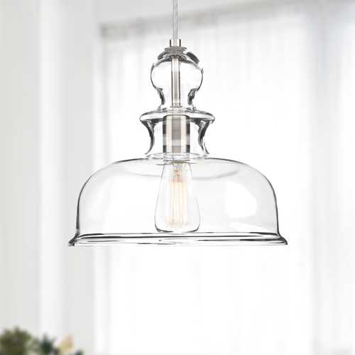 Staunton Farmhouse Pendant in Brushed Nickel by Progress Lighting