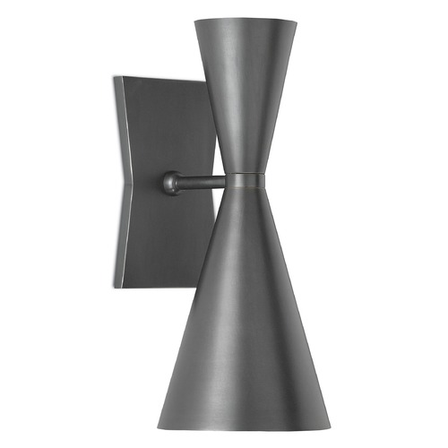 Currey and Company Lighting Currey and Company Gino Dark Gray / White Interior Sconce 5000-0044