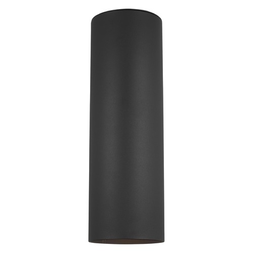 Cylindrical LED Outdoor Wall Light in Black by Visual Comfort Studio