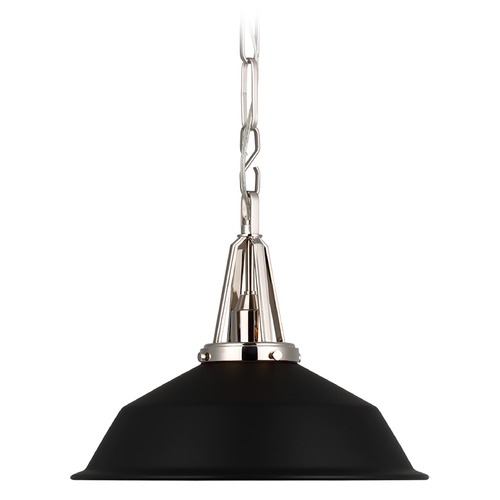 Visual Comfort Signature Collection Chapman & Myers Layton 14-Inch Pendant in Nickel by Visual Comfort Signature CHC5461PNBLK