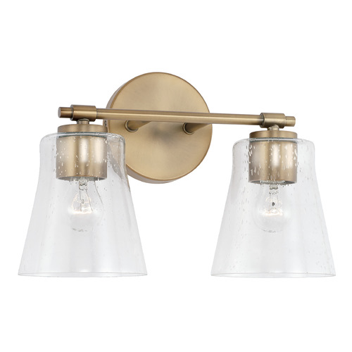 Baker 14.25-Inch Vanity Light in Aged Brass by HomePlace by Capital Lighting