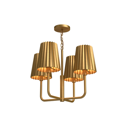 Alora Lighting Alora Lighting Plisse Aged Gold Chandelier CH528423AG