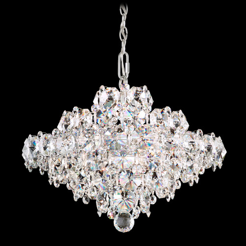 Schonbek Worldwide Lighting Baronet Polished Stainless Steel Pendant Light with Abstract Shade