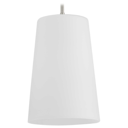 Progress Lighting Progress Lighting Clarion Brushed Nickel Pendant Light with Conical Shade P500430-009