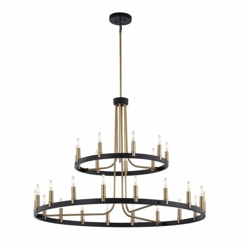 Clayton Chandelier in Black & Brass by Evolv by Justice Design Group