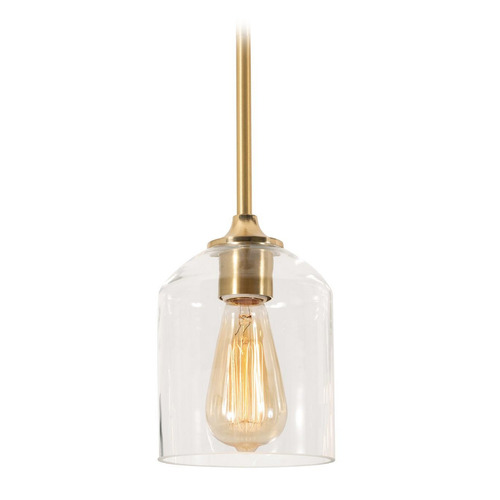 Afx Lighting William Satin Brass Mini-Pendant Light with Bowl / Dome Shade