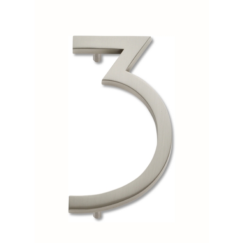Brushed Nickel House Number 3 by Atlas Homewares