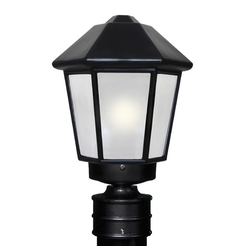 Besa Lighting Frosted Glass Post Light Black Costaluz by Besa Lighting 327257-POST-FR