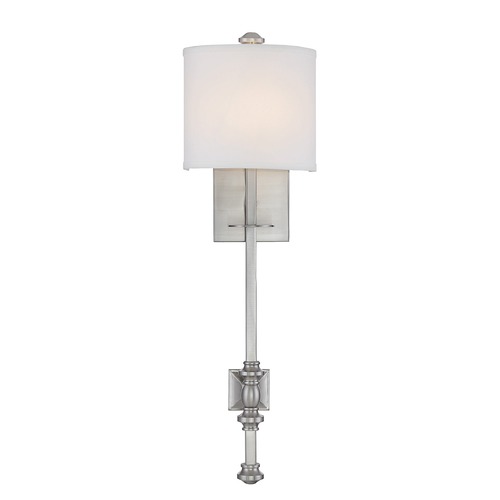 Devon 26.50-In High Wall Sconce in Satin Nickel by Savoy House