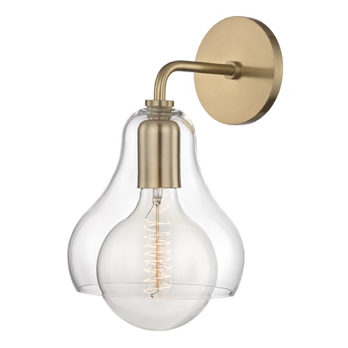 Mitzi by Hudson Valley Sadie Aged Brass Sconce by Mitzi by Hudson Valley H104101L-AGB