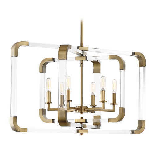 Savoy House Rotterdam Pendant in Warm Brass by Savoy House 7-1660-6-322