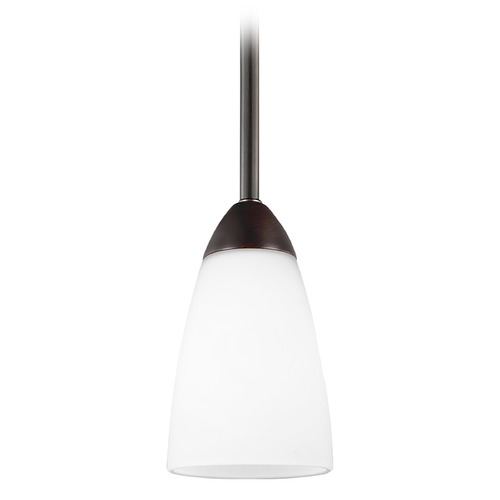 Generation Lighting Seville Burnt Sienna Mini-Pendant Light with Conical Shade 6120201-710