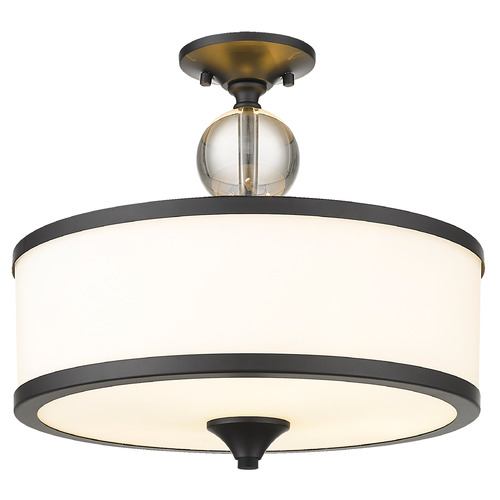 Cosmopolitan Matte Black Semi-Flush Mount by Z-Lite