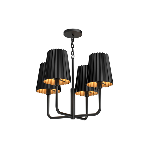 Alora Lighting Alora Lighting Plisse Matte Black Chandelier CH528423MB