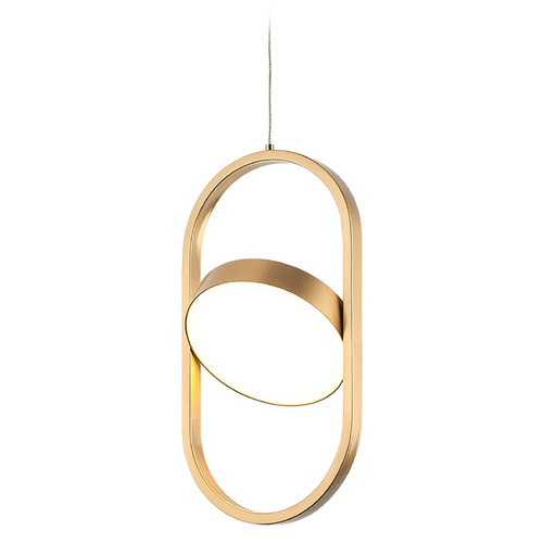 Matteo Lighting Kennedy Aged Gold Brass LED Mini-Pendant Light