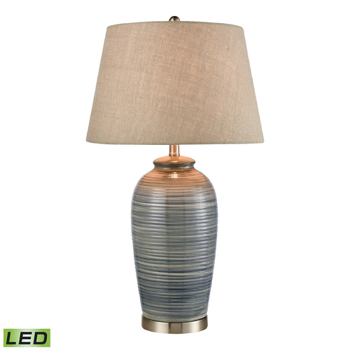 Elk Lighting Elk Lighting Monterey Blue & Satin Nickel LED Table Lamp with Empire Shade 77155-LED