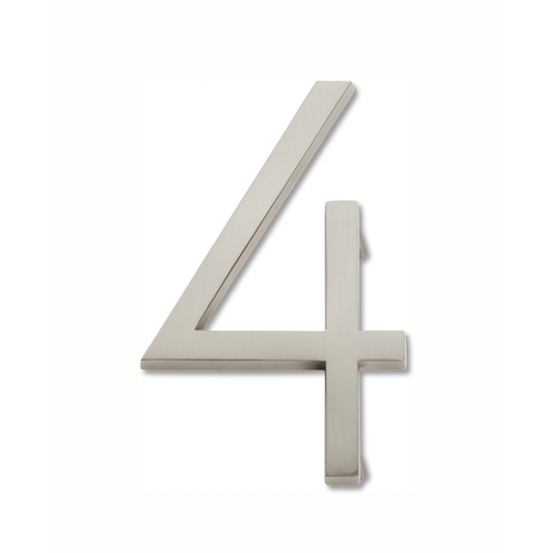 Brushed Nickel House Number 4 by Atlas Homewares