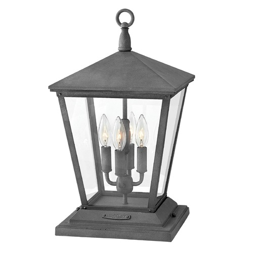 Hinkley Trellis 19.75-Inch LED Pier Mount Lantern in Aged Zinc by Hinkley Lighting 1437DZ-LL