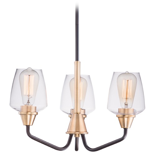 Maxim Lighting Goblet Bronze & Antique Brass Mini-Chandelier by Maxim Lighting 26124CLBZAB