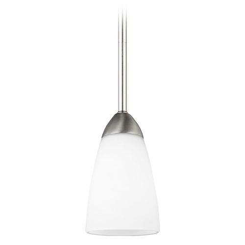 Generation Lighting Seville Brushed Nickel Mini-Pendant Light with Conical Shade 6120201-962
