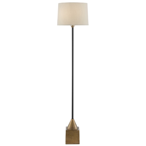 Keeler Floor Lamp in Antique Brass/Black by Currey & Company