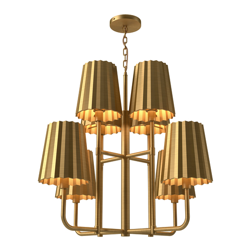 Alora Lighting Plisse Aged Gold Chandelier