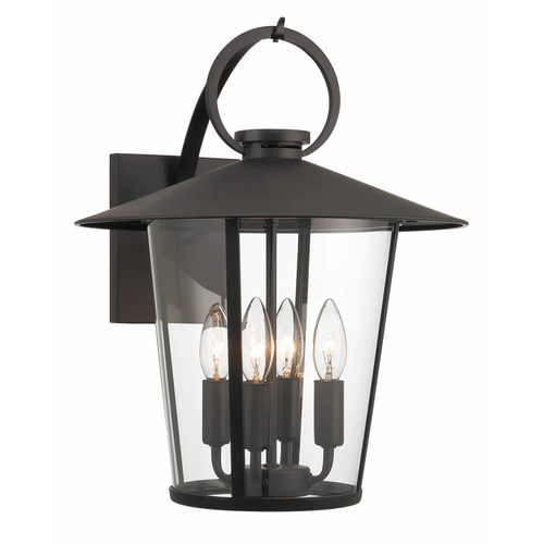 Crystorama Lighting Andover 17.25-Inch Outdoor Wall Light in Black by Crystorama Lighting AND-9202-CL-MK