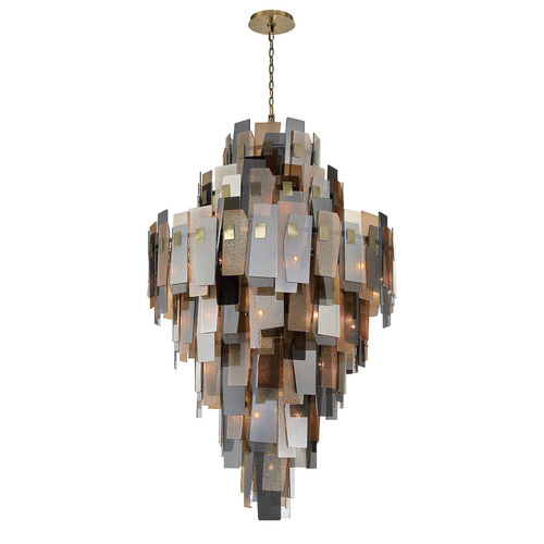 Eurofase Lighting Cocolina 7-Tier 39-Light Grand Chandelier in Brass by Eurofase 43873-012
