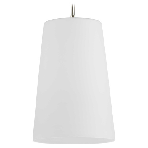Progress Lighting Progress Lighting Clarion Polished Nickel Pendant Light with Conical Shade P500430-104