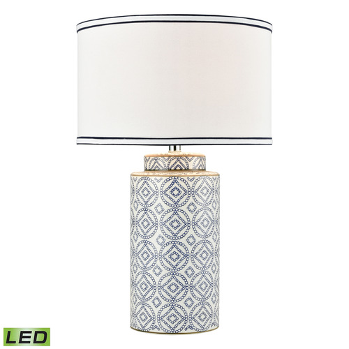 Elk Lighting Elk Lighting Ambert Blue & White LED Table Lamp with Drum Shade 77169-LED