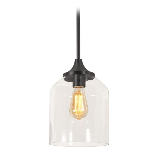 Afx Lighting William Black Mini-Pendant Light with Bowl / Dome Shade