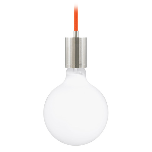Visual Comfort Modern Collection SoCo 96-Inch Pendant in Satin Nickel with Orange Cord by Visual Comfort Modern 700TDSOCOPM08OS