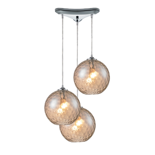 Elk Lighting Modern Multi-Light Pendant Light with Beige / Cream Glass and 3-Lights 31380/3CMP