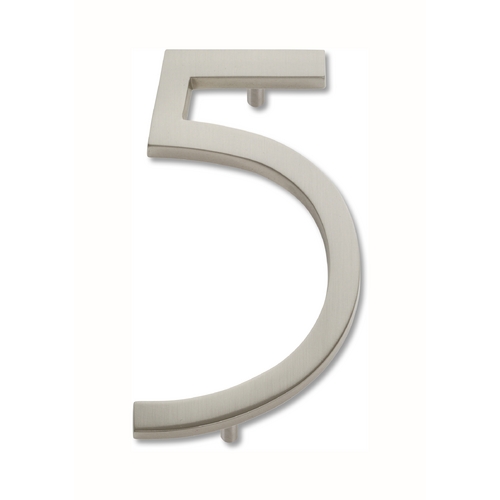 Brushed Nickel House Number 5 by Atlas Homewares
